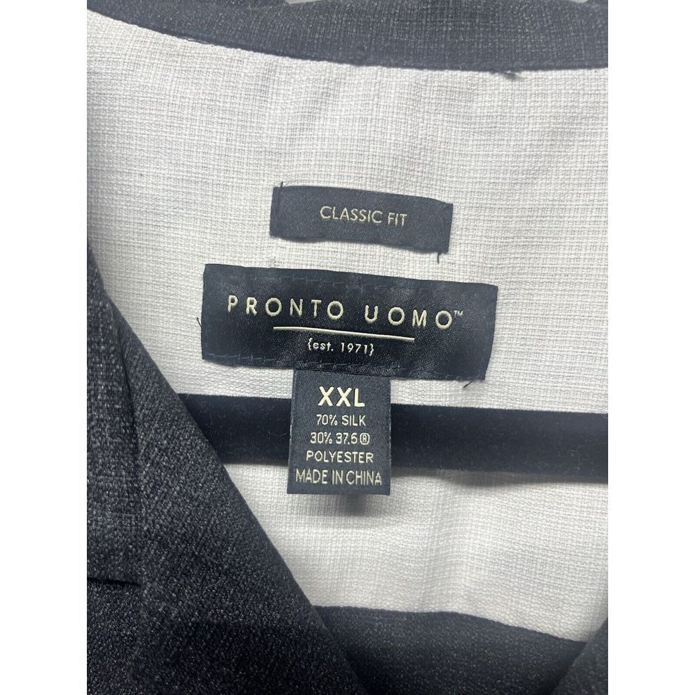 Pronto Uomo Men's Shirt 2XL Silk Blend Short Sleeve‎ Buttoned Casual Classic Fit - Picture 2 of 5
